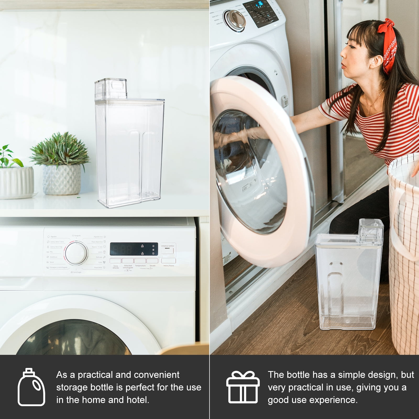 Zcyifa Laundry Detergent Bottle Transparent Laundry Detergent Bottle