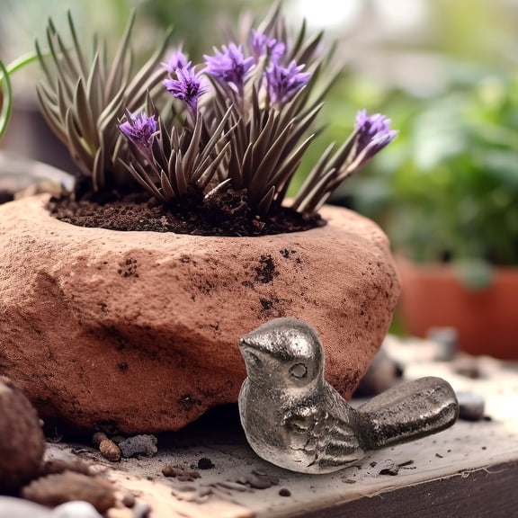 Zcyifa Metal Bird Decor 10pcs Cast Iron Small Bird Figurine Decoration Table Garden Bird Statue Iron Art Animal Model