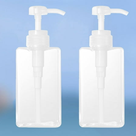 Zcyifa Plastic pump bottle 2PCS Press Pump Bottle Plastic Subpackaging Bottle Travel Dispenser Container Portable Lotion Bottle for Liquid Soap Lotion Shampoo (Transparent)