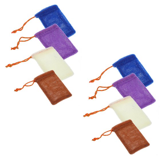 Zcyifa Soap Bag 8pcs Simple Drawstring Soap Bags Soap Foaming Pouches for Home Bathing Using