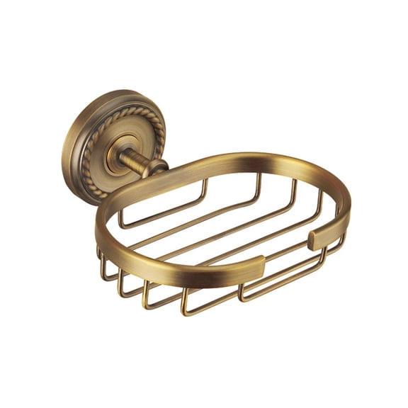KAKOWELY Solid Brass Wall Mount Soap Dish Holder Golden Vintage Decorative Bathroom