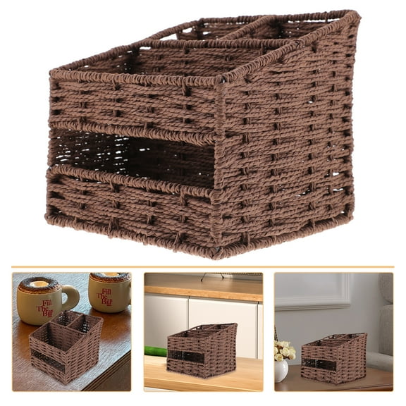 FRCOLOR Chocolate Plastic Storage Box for Home Organization with Multi-Grid Design and Flat Bottom 1 Piece