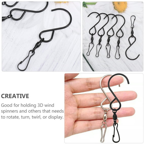 10pcs 360 Degree Swivel Clip Hooks for Hanging Wind Spinners and Wind Chimes