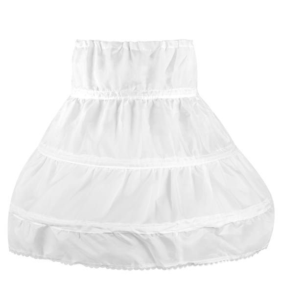 Zcyifa White Kids Petticoat with 3 - Party Soiree Skirt