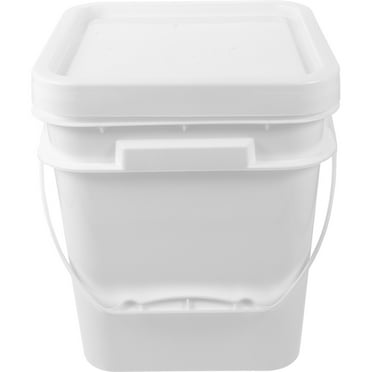 Zcyifa White Plastic Pails with Handle and Lids - 10L