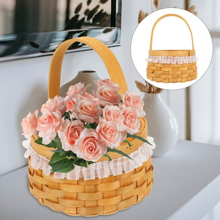 KAKOWELY Woven Flower Basket Multi Colored 1Pcs 6.3x6.3in