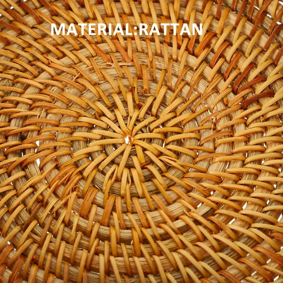 Zcyifa Woven Bread Basket Rattan Woven Storage Basket Multi-functional Round Basket Large Fruit Bread Cake Basket