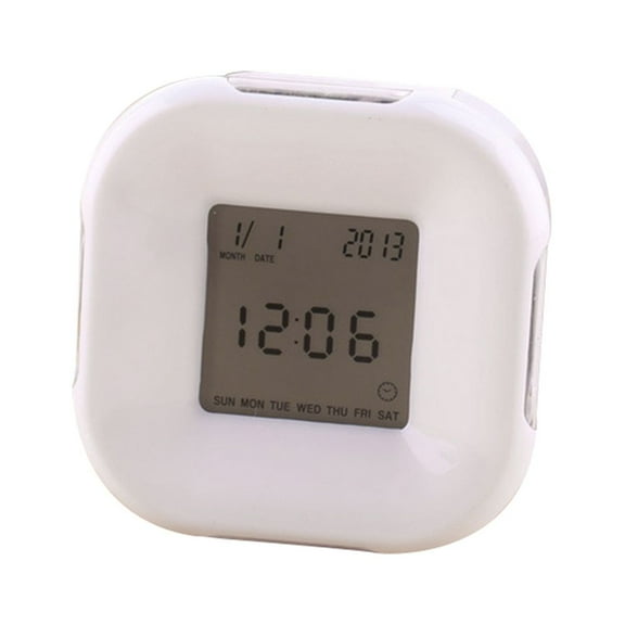 Zcyifa alarm clock Multi-function Alarm Clock LED Despertador Digital Clock Calendar Thermometer Display Clock (White)