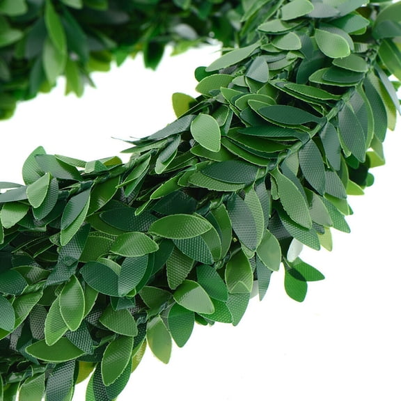 Zcyifa artificial rattan 2pcs 7.5m Craft Garland PVC Green Leaf Wire Rattan Artificial Flower Vine Rattan for Wedding Car Decoration DIY Wreath Flowers
