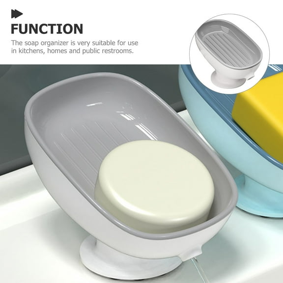 Zcyifa bar soap dish Self-draining Soap Holder Countertop Drain Soap Dish Soap Storage Box with Suction Cup