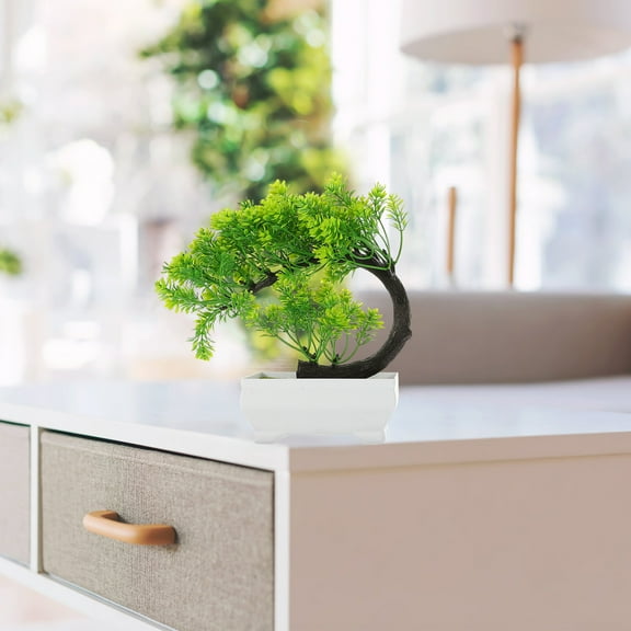 Zcyifa bonsai tree 2pcs Artificial Bonsai Decoration Small Tree In Pot Tabletop Potted Plant Ornament Home Decor