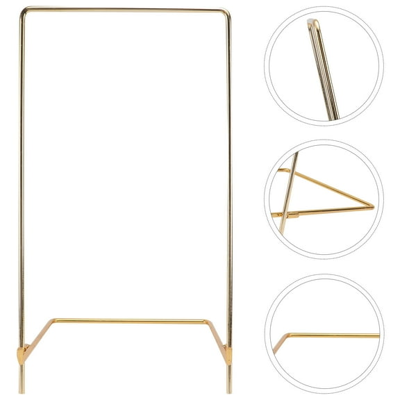 Zcyifa display stand Multi-purpose Metal Square Display Show Stand Holder Rack Base for Photo Frame Plate Handicrafts Book Certificate Medal Tablet Home Decor Stand XXL Size (Golden)