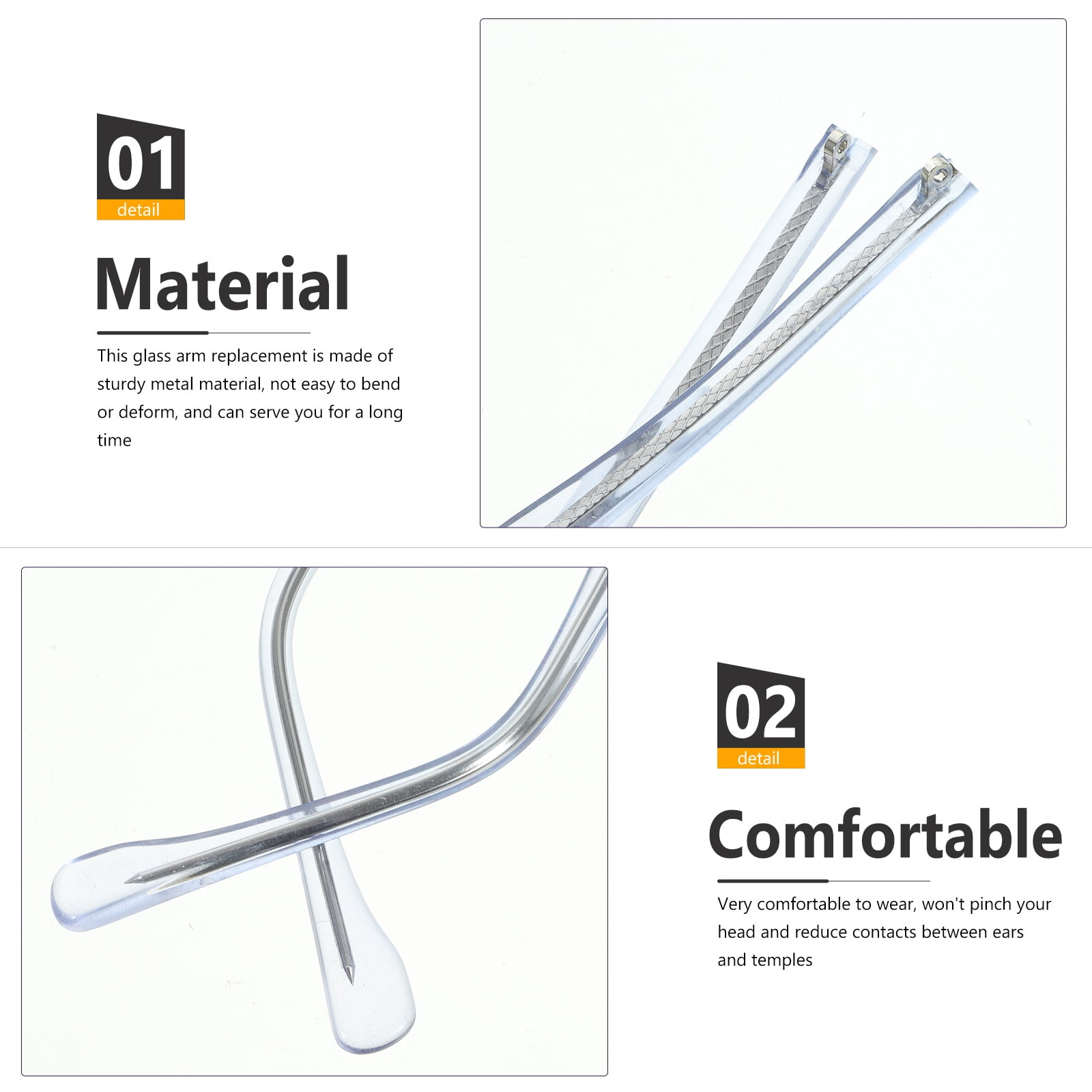 Zcyifa glasses arm replacement 1 Pair of Eyeglasses Replacement Temples