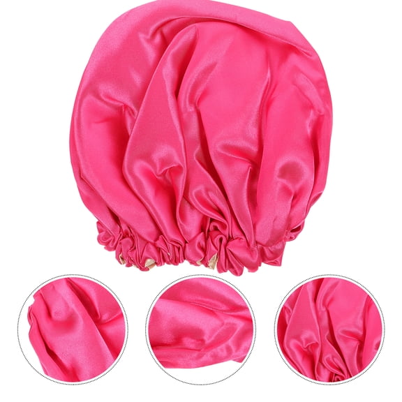 Zcyifa kids sleeping hat Kids Double Layer Sleeping Elastic Sleeping Hat Adjustable Sleeping Head Cover (Rosy)