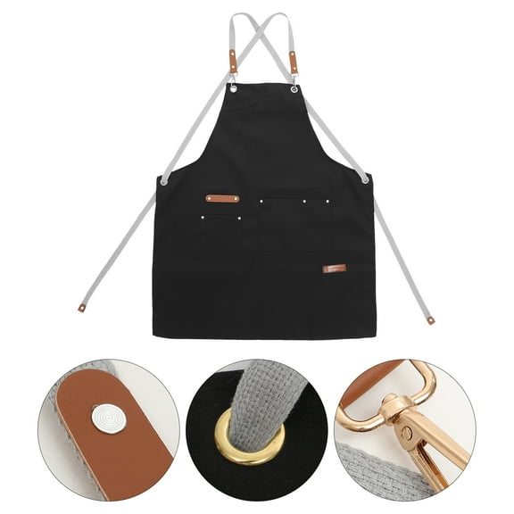 KAKOWELY Hair Salon Apron Black 1Pcs 30x25x0.2in Cloth Wide Side Design