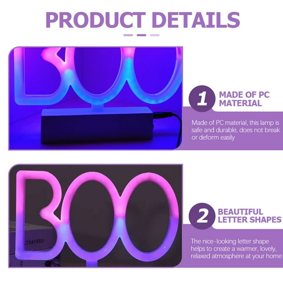 Zcyifa led bar sign Boo Neon Lamp Home Bedroom LED Neon Light USB Neon Lamp Light Decoration