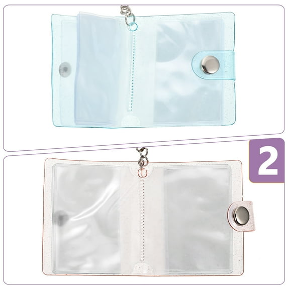 Zcyifa mini photo album 4pcs Mini Photo Album Transparent Small Photo Album Picture Cards Album Holder Portable Alum