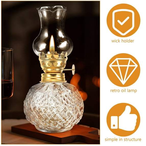 Zcyifa oil lamp burner Oil Lamp Burner Adjustable Iron Oil Lamp Wick Holder Kerosene Lamp Part