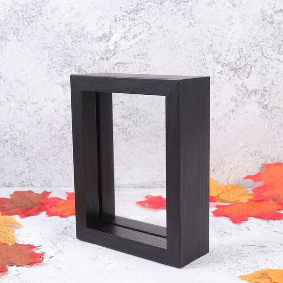 Black Doublesided Glass Photo Frame for Decoration with PP Material 5 Inches