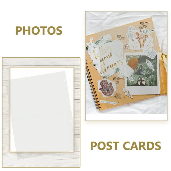 Zcyifa postcard sleeves 20Pcs Transparent Photo Album Pages Plastic Photo Album Replacement Pages Photo Album Supplies