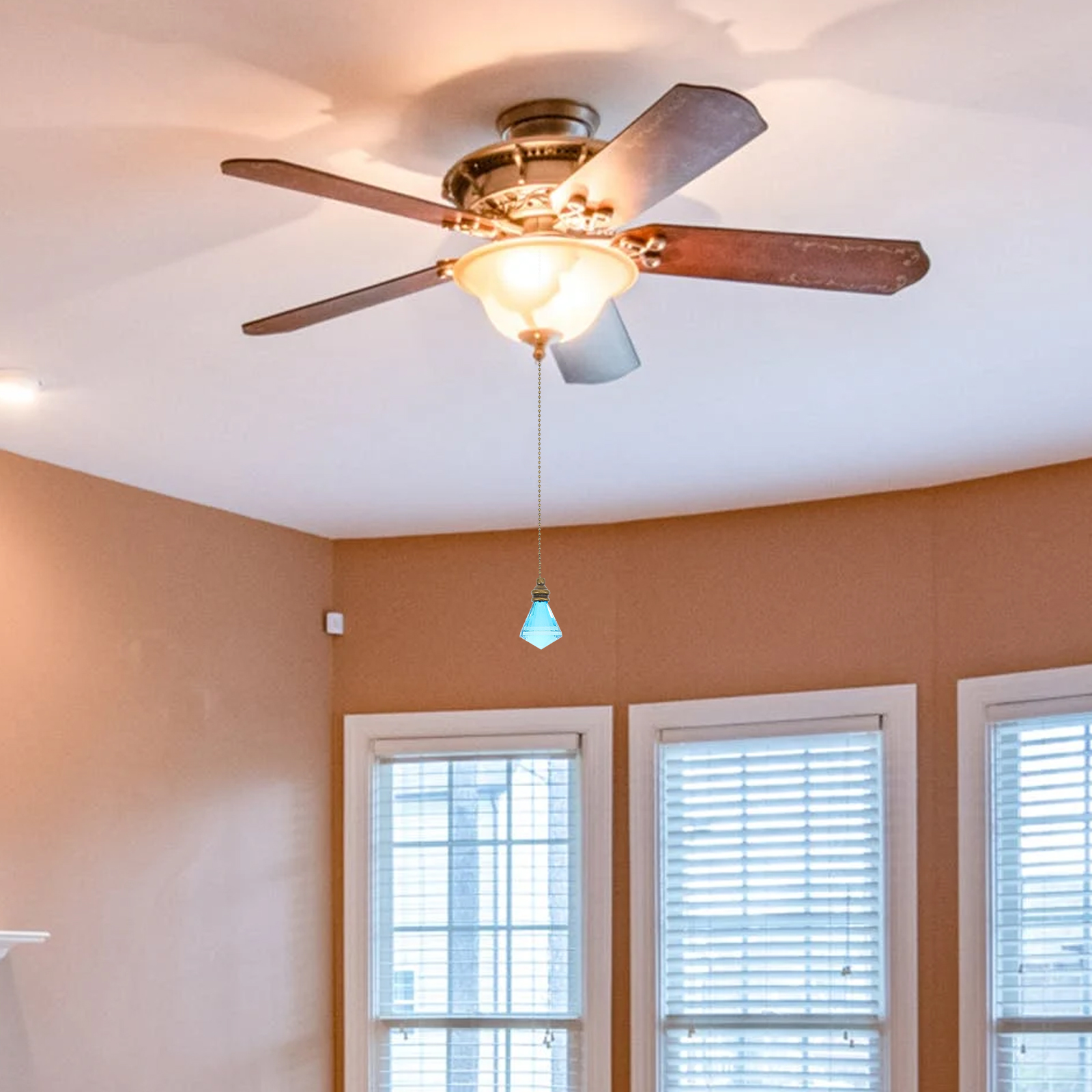 Zcyifa pull chain Pull Chain Extender Glass Charm Extension Fan Light