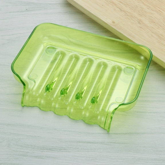 Zcyifa soap dish Bathroom Waterfall Soap Dish Clear Color Sponge Holder Storage Tray with Two Sucker (Green)