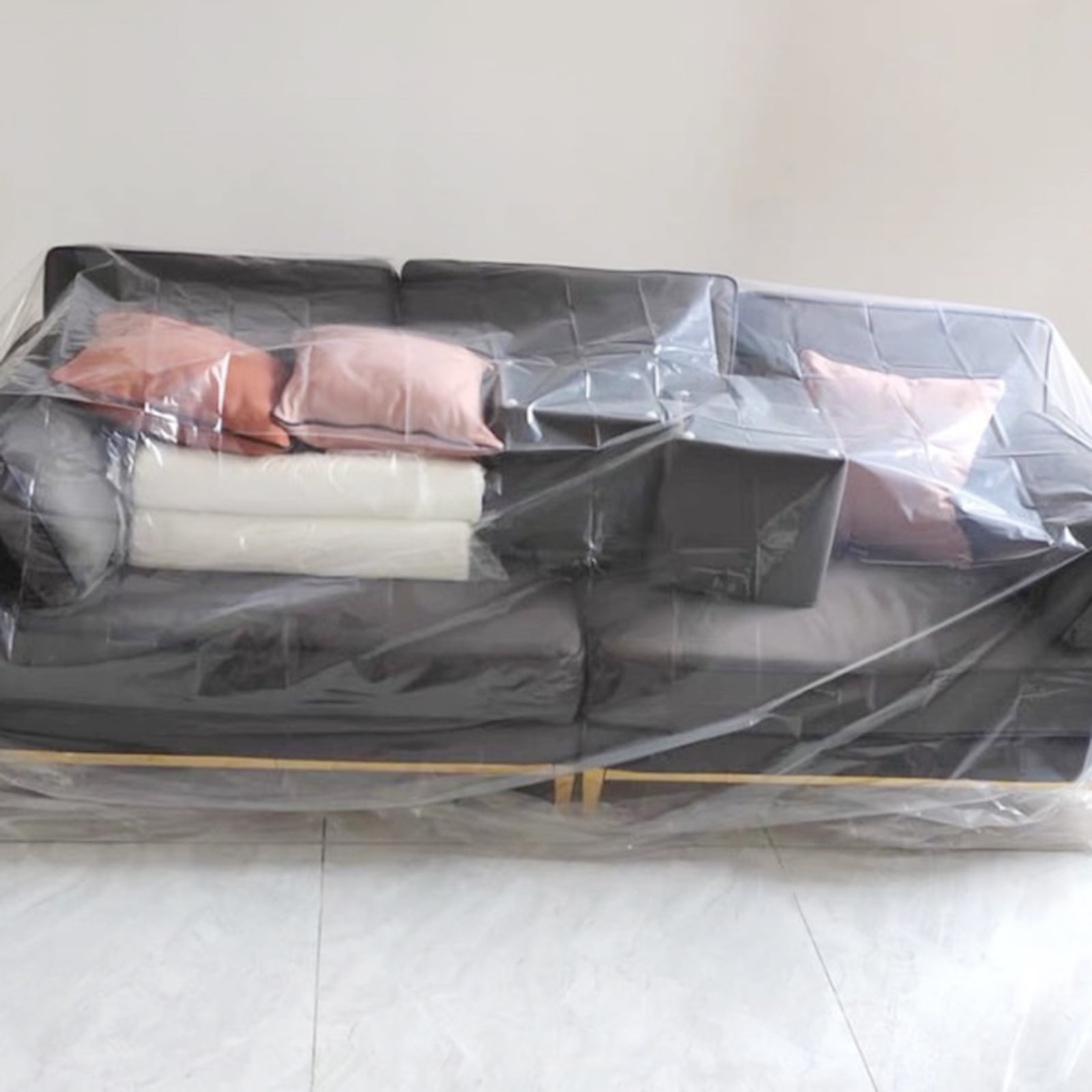 KAKOWELY Sofa Seat Cover Plastic Cushion Bag Waterproof Dustproof Furniture Protection for Moving and Long Term Storage