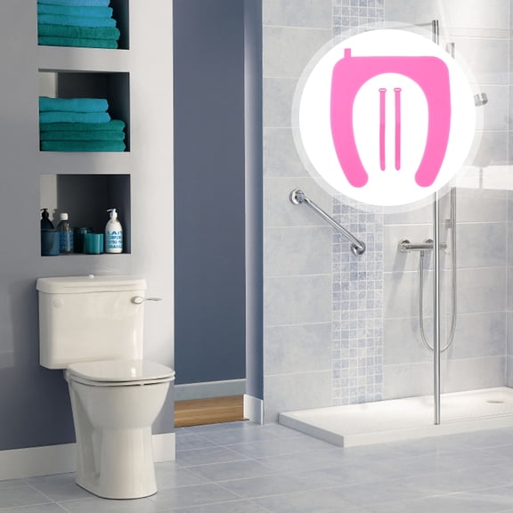 Zcyifa toilet seat cover Silicone Toilet Mat Reusable Washable Closestool Mat Durable Useful Toilet Seat Cover Pads for Home Bathroom (Violet)