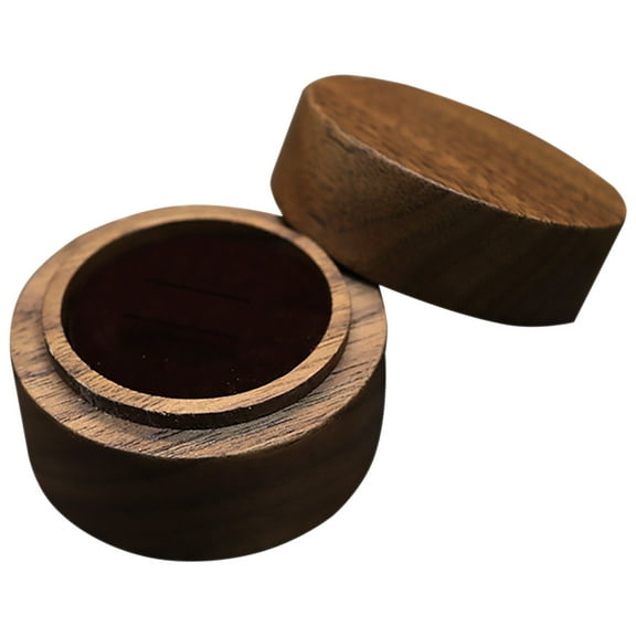 Zcyifa two slot ring box Wooden Ring Box Ring Organizer Small Jewelry Wedding Ring Box Two Slots Ring Box