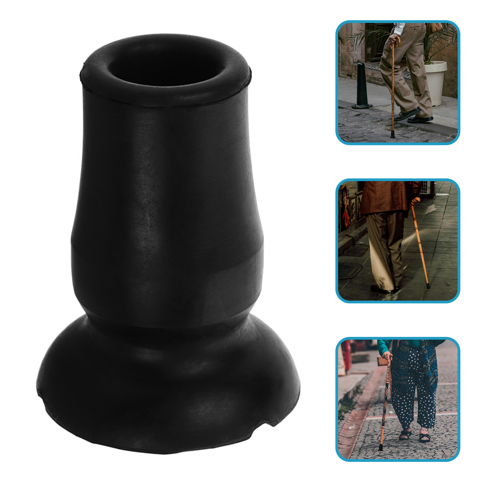 Zcyifa walking stick rubber ends 4Pcs Trekking Pole Tip Protector Anti-slip Hiking Pole Protector Cane Tip Crutch Replacement Tip