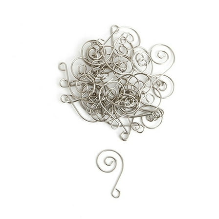 Zcyifa wreath hangers 50 Pcs Christmas Wreath Hooks Silver Multifunctional S Shaped Wrought Iron Hangers for Decoration Christmas Tree