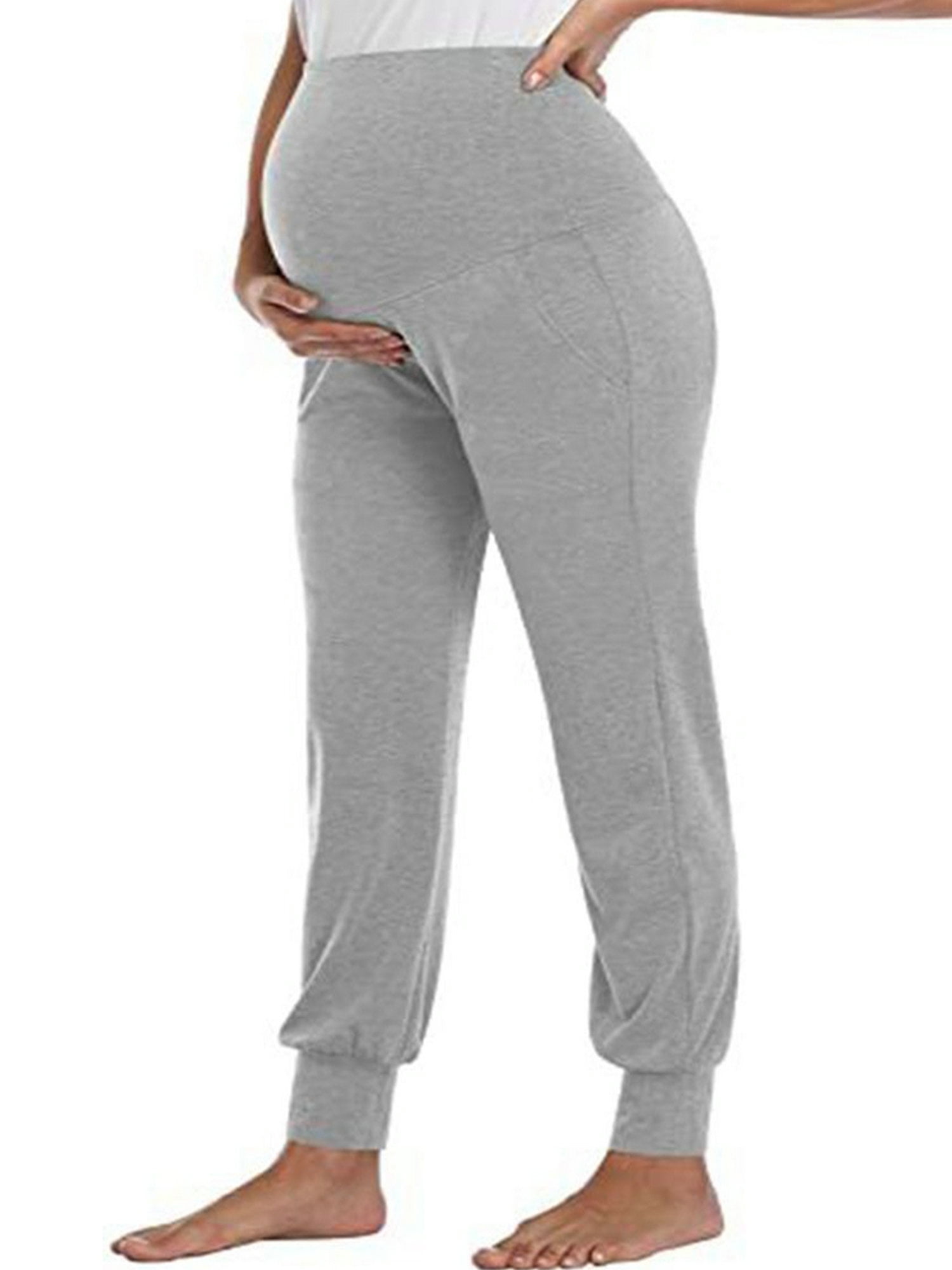 skpabo Maternity Pregnancy Over Bump Support Joggers Comfortable Trousers  for Pregnant Women 