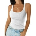 thumbnail image 1 of Zdcdcd Women Solid Color Cami Tank Tops Summer Ribbed Camisole Sleeveless Blouse T-Shirt, 1 of 2