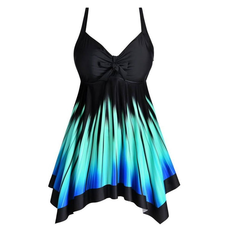 送料無料の商品 Zdcdcd Size Plus Strap Wide Swimsuits Print Gradient Women's Clothing