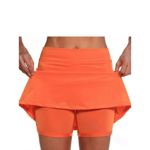 Zdcdcd Women's High Waist Shorts Activewear Bottoms Sports Fitness Skirted Leggings with Pockets
