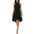thumbnail image 1 of Zdcdcd Women's Mock Neck Sleeveless Chiffon Bridesmaid Evening Party Formal Dress, 1 of 4