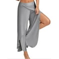 thumbnail image 1 of Zdcdcd Women's Wide Leg Yoga Sweatpants Asymmetrical Relaxed Plus Size Sports Leggings, 1 of 2