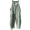 thumbnail image 1 of Zdcdcd Womens Cotton Linen Striped Baggy Jumpsuit Pants Pockets Dungarees Overalls, 1 of 2