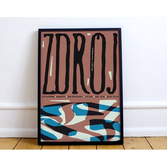 Zdrój, Gig In A Mountain Shelter Harcówka, Concert, Gigposter, Water, Art, Wall Decor, Abstract, Music, Polish Poster, Plakat 50X70 Wall Art, Modern Wall Decor, 16x24 UNFRAMED