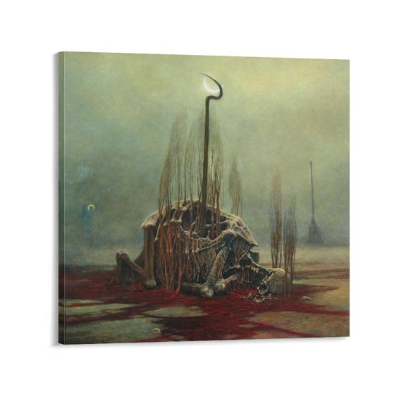 Zdzislaw Beksinski Untitled Art Poster (4) Art Poster Canvas Painting Decor Wall Print Photo Gifts Home Modern Decorative Posters 28x28inch(70x70cm)
