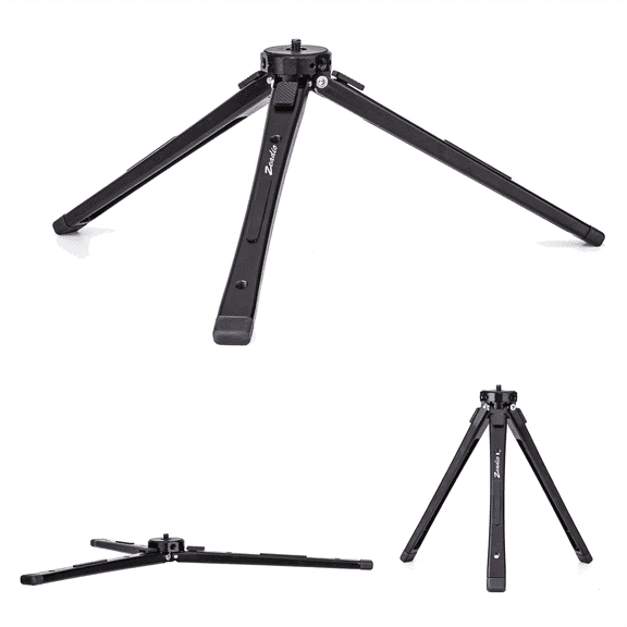 Zeadio Heavy Duty Metal Tripod Stand - Adjustable Universal Small Table Tripod for Camera, Gimbal, Action Cam, Microphone, LED Light, etc(40kg/88lb Load)
