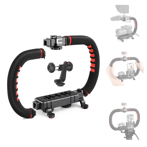 Zeadio Handheld Camera Stabilizer with Tripod, Compatible with Cameras, Camcorders, Action Cameras, Smartphones