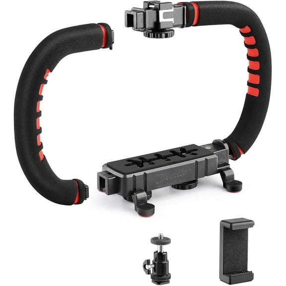 Zeadio Handheld Camera Stabilizer with Tripod, Compatible with Cameras, Camcorders, Action Cameras, Smartphones