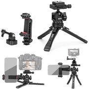 Zeadio Heavy Duty Metal Tripod Kit with Arca Ball Head - Universal Phone Vlogging Kit, Cell Phone Stand & Travel Tripod for iPhone/Android, Camera, Gimbal, Action Cam Etc