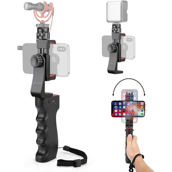 Zeadio Smartphone Stabilizer Tripod with 360 Degree Rotation Cold-Shoe Grip