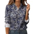 thumbnail image 1 of Zeagoo Blouses for Women Business Casual Button Down Long Sleeve Floral Shirts Office Work Fashion Collared Tops with Pocket, 1 of 7