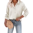 thumbnail image 1 of Zeagoo Blouses for Women Dressy Casual Long Sleeve Stain Silk Button Down Shirts Busines Dressy Fall Top, 1 of 6