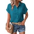 thumbnail image 1 of Zeagoo Button Down Shirts for Women Short Sleeve Trendy Lightweight Summer Tops Collar Work Blouse, 1 of 4