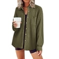 thumbnail image 1 of Zeagoo Button Down Shirts for Women Waffle Boyfriend Work Shacket Loose Long Sleeve Collared Fall Tops, 1 of 6