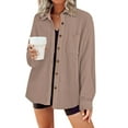 thumbnail image 1 of Zeagoo Button Down Shirts for Women Waffle Boyfriend Work Shacket Loose Long Sleeve Collared Fall Tops, 1 of 7